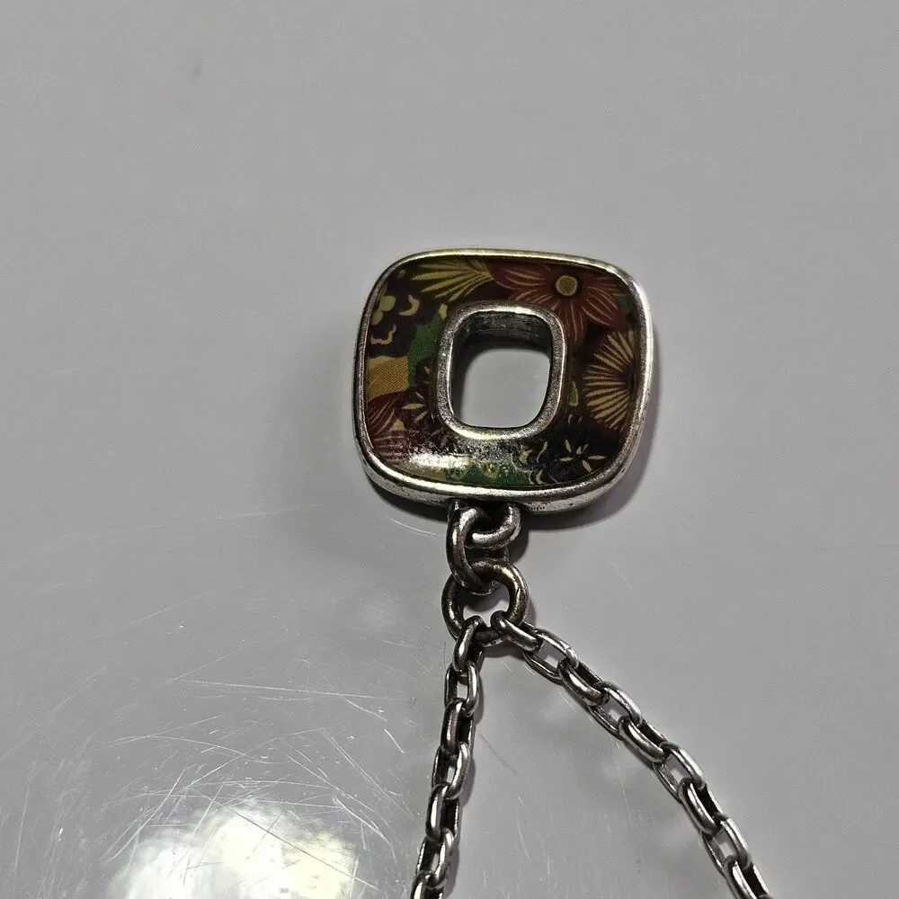 Brighton Silver Plated Island Bloom Flower Pendant Necklace 17-19.5